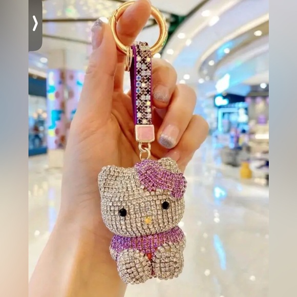 Hello Kitty Rhinestone Keychain , Cute  Cartoon Cat Key Case - Picture 1 of 10